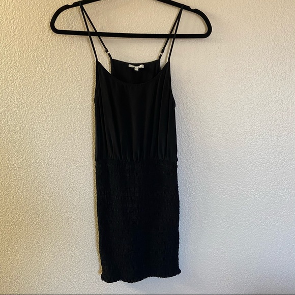 Joie black silk smocked mini dress, xs - Picture 3 of 9